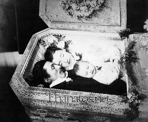 The Keller Family: Emil, Mary, and 9 month old Anna Keller. Mary shot Emil through the heart, mortally wounded Anna, and then committed suicide. Gelatin silver print. Auburn, New York, January 25, 1894.